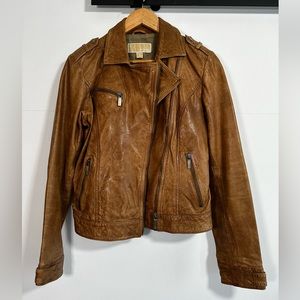 Michael Kors leather moto jacket